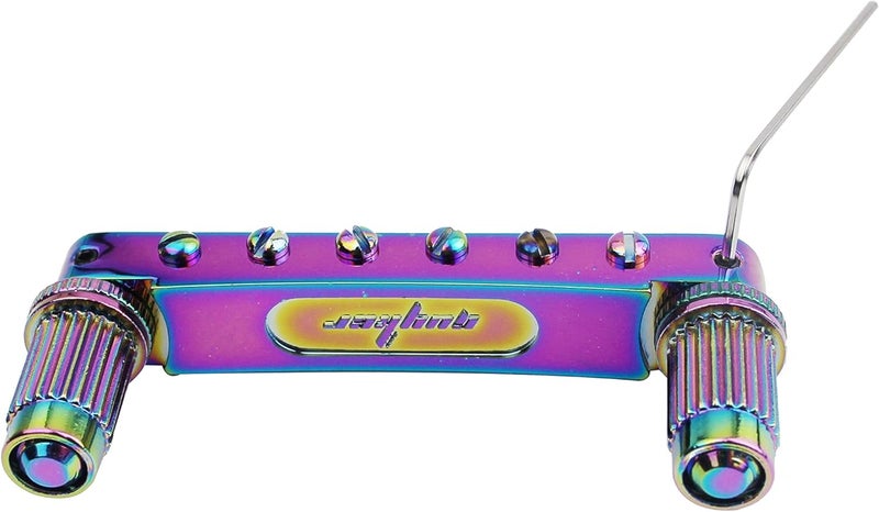 guyker Guitar Tune-O-Matic Bridge and Stop Bar Tailpiece Combo Replacement Compatible with LP SG EPI 6 String Electric Guitar(GS001 + GM005, Chameleon Rainbow) - Image 4